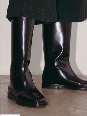 NEW Everlane The Riding Boot Black Patent Boots